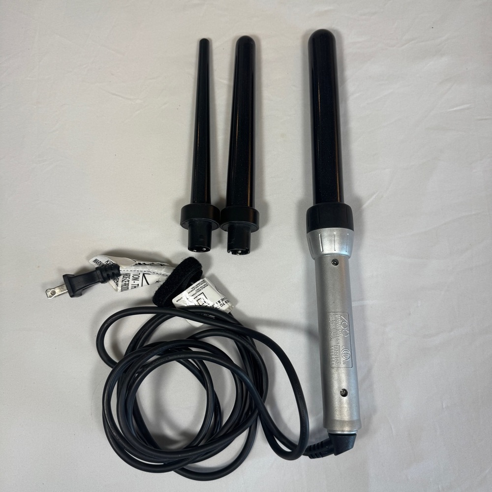 Zoe Professional Black and Silver Curling Wand Set - Picture 2 of 2